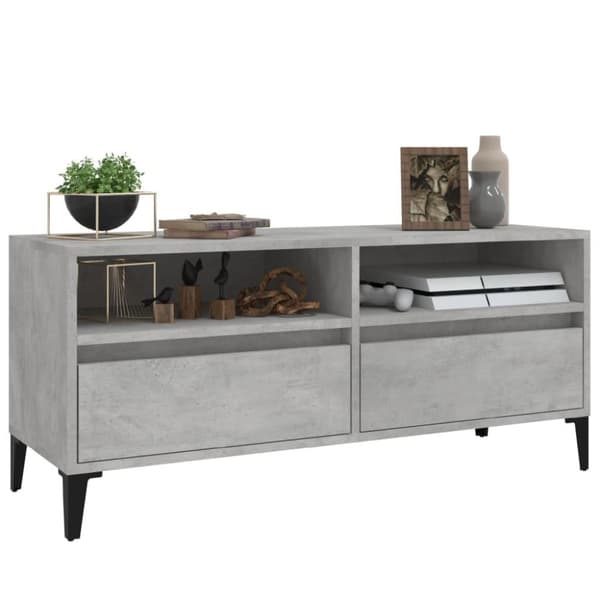 vidaXL tv-bord 100x34,5x44,5 cm konstrueret træ betongrå