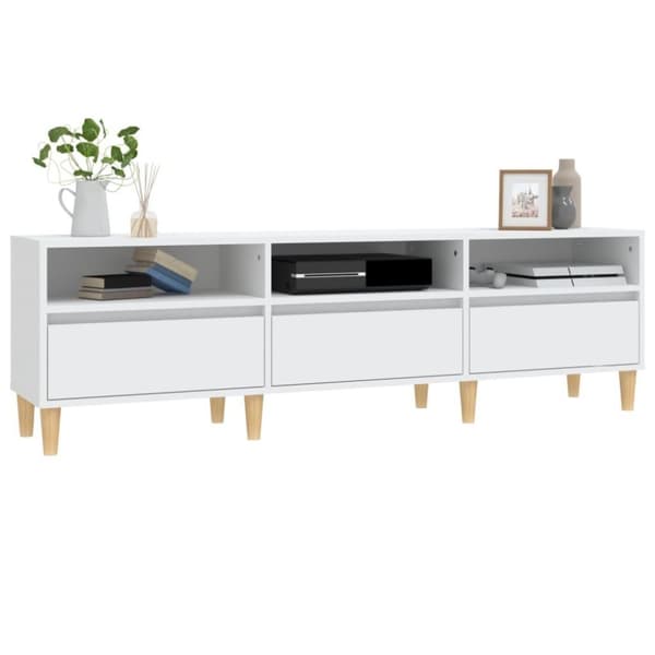 vidaXL tv-bord 150x30x44,5 cm konstrueret træ hvid