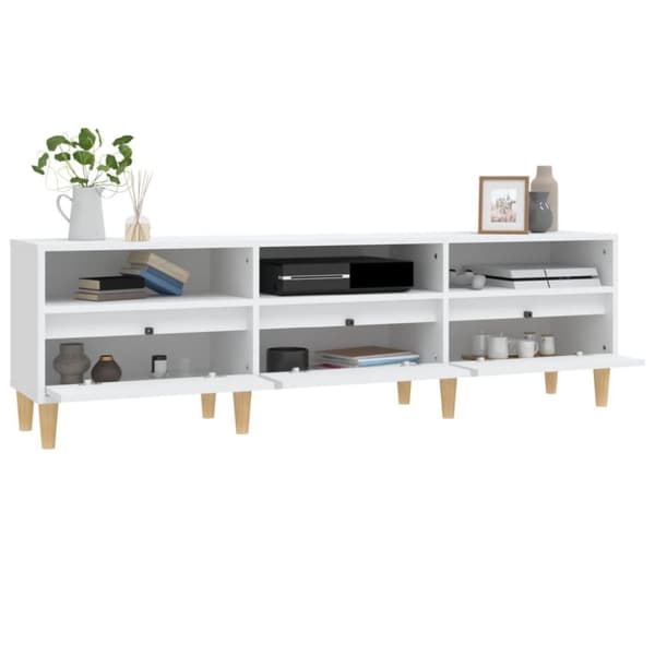 vidaXL tv-bord 150x30x44,5 cm konstrueret træ hvid