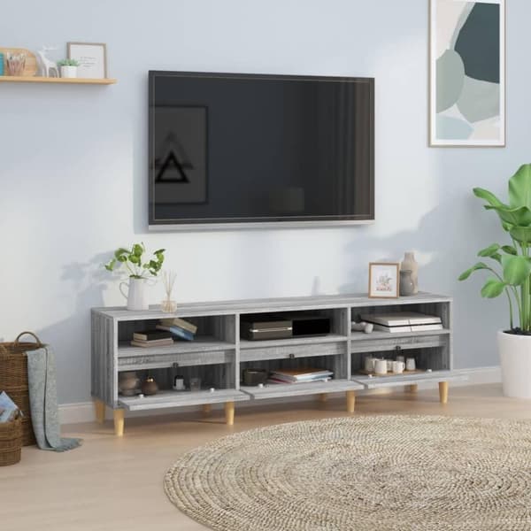 vidaXL tv-bord 150x30x44,5 cm konstrueret træ grå sonoma-eg