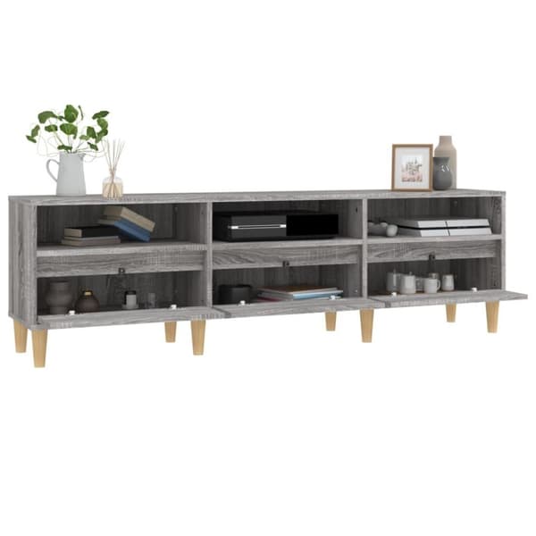 vidaXL tv-bord 150x30x44,5 cm konstrueret træ grå sonoma-eg