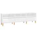 Miniatyrbillede 1 af 10: vidaXL tv-bord 150x30x44,5 cm konstrueret træ hvid højglans