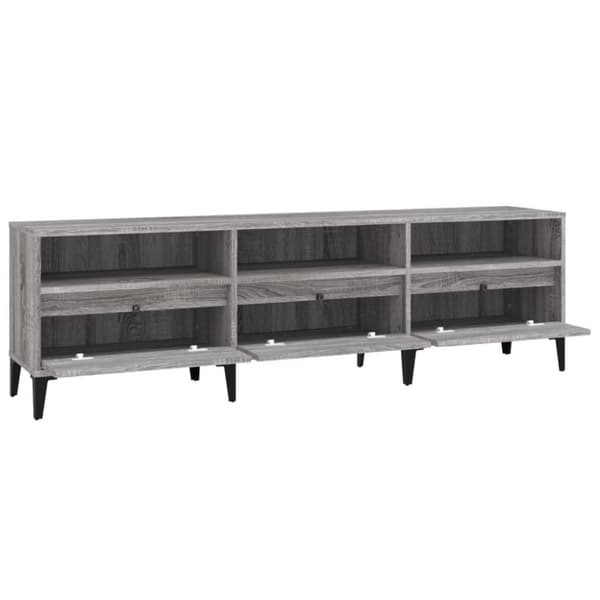 vidaXL tv-bord 150x30x44,5 cm konstrueret træ grå sonoma-eg