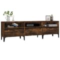 Miniatyrbillede 4 af 10: vidaXL tv-bord 150x30x44,5 cm konstrueret træ røget egetræsfarve