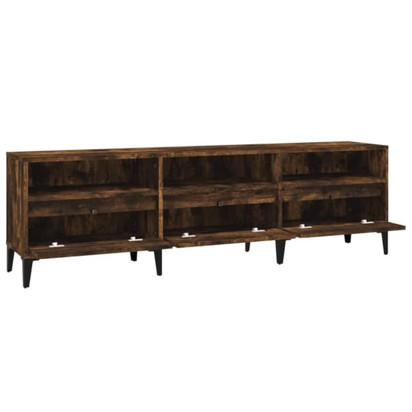 vidaXL tv-bord 150x30x44,5 cm konstrueret træ røget egetræsfarve