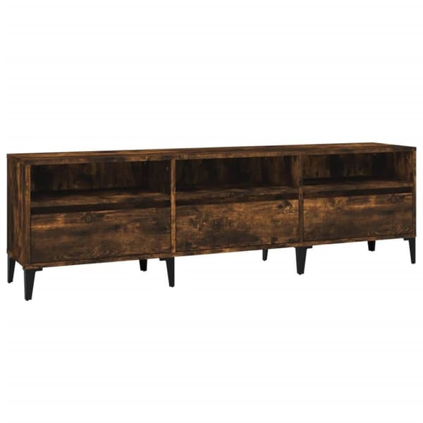 vidaXL tv-bord 150x30x44,5 cm konstrueret træ røget egetræsfarve