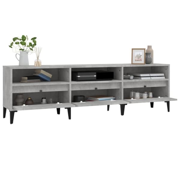 vidaXL TV-benk betonggrå 150x30x44,5 cm konstruert tre