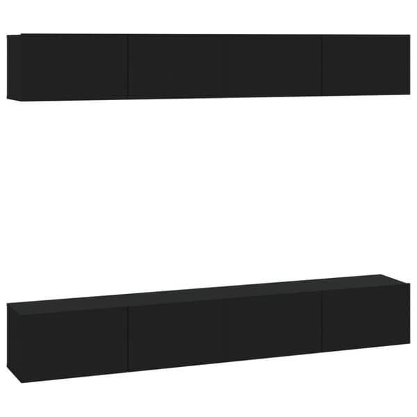 vidaXL Vegghengte TV-benker 4 stk svart 100x30x30 cm