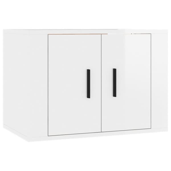 vidaXL Väggmonterade tv-skåp 2 st vit högglans 57x34,5x40 cm