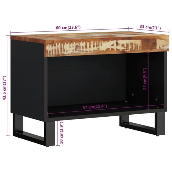 vidaXL Tv-bänk 60x33x43,5 cm massivt återvunnet trä