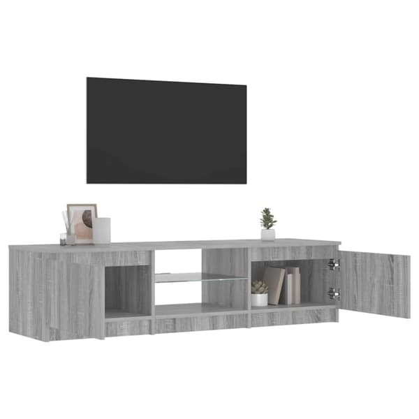 vidaXL Tv-bänk med LED-belysning grå sonoma 140x40x35,5 cm