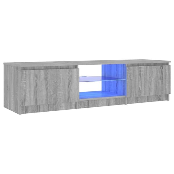 vidaXL Tv-bänk med LED-belysning grå sonoma 140x40x35,5 cm