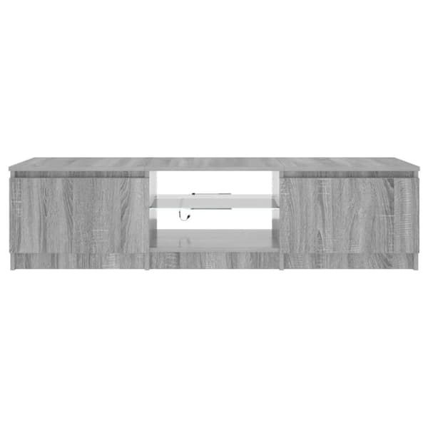 vidaXL Tv-bänk med LED-belysning grå sonoma 140x40x35,5 cm