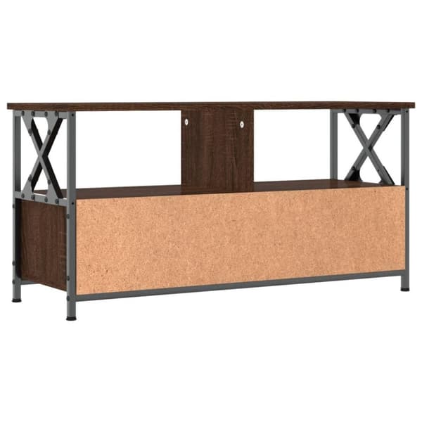 vidaXL Tv-bänk brun ek 90x33x45 cm konstruerat trä & järn