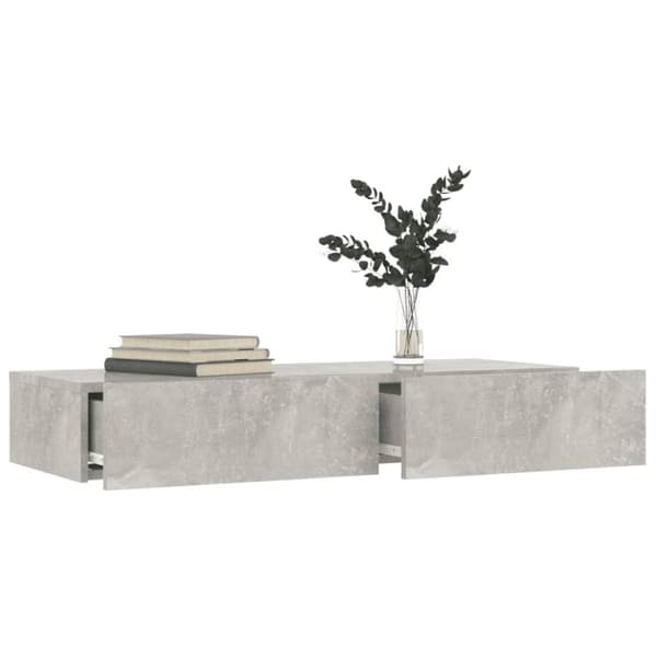 vidaXL Tv-bänk med LED-belysning betonggrå 90x35x15,5 cm