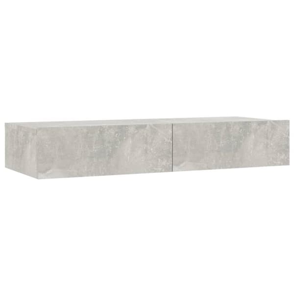 vidaXL Tv-bänk med LED-belysning betonggrå 90x35x15,5 cm