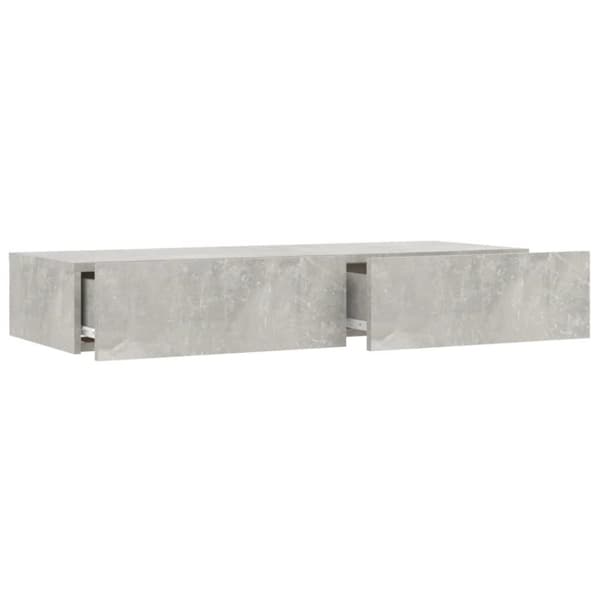 vidaXL Tv-bänk med LED-belysning betonggrå 90x35x15,5 cm