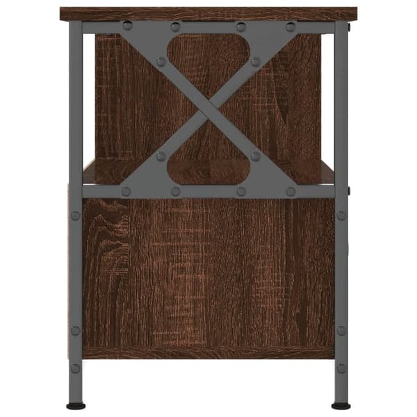 vidaXL tv-bord 90x33x45 cm konstrueret træ og jern brun egetræsfarve