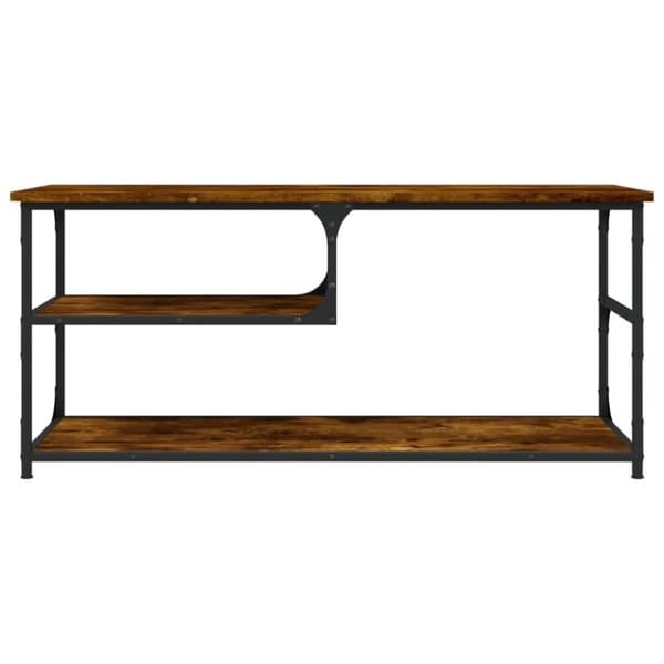 vidaXL Tv-bänk rökfärgad ek 103x38x46,5 cm konstruerat trä och stål