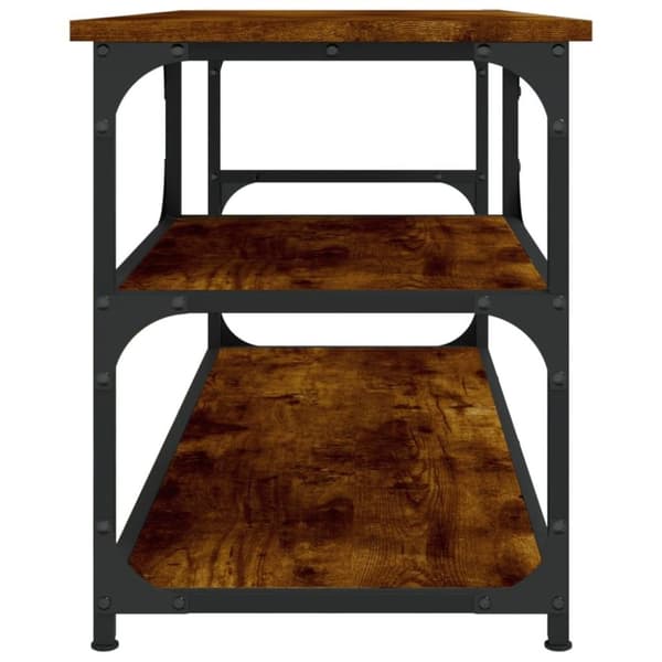 vidaXL Tv-bänk rökfärgad ek 103x38x46,5 cm konstruerat trä och stål