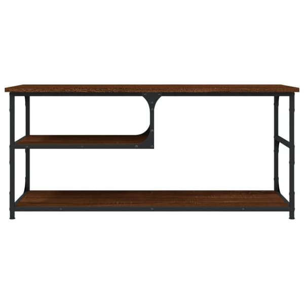 vidaXL TV-benk brun eik 103x38x46,5 cm konstruert tre og stål