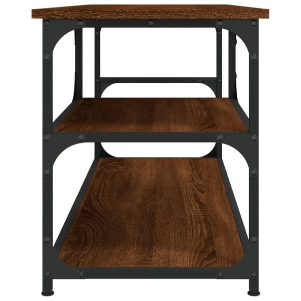 vidaXL TV-benk brun eik 103x38x46,5 cm konstruert tre og stål
