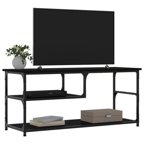 vidaXL TV-benk svart 103x38x46,5 cm konstruert tre og stål
