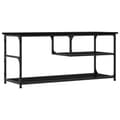Miniatyrbilde 6 av 9: vidaXL TV-benk svart 103x38x46,5 cm konstruert tre og stål