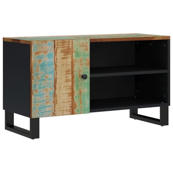 vidaXL TV-benk 80x33x46 cm gjenvunnet heltre og konstruert tre