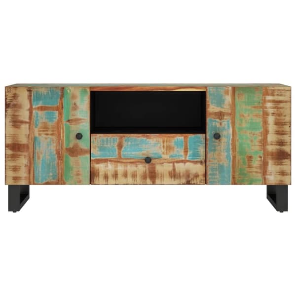 vidaXL TV-benk 105x33,5x46 cm gjenvunnet heltre og konstruert tre