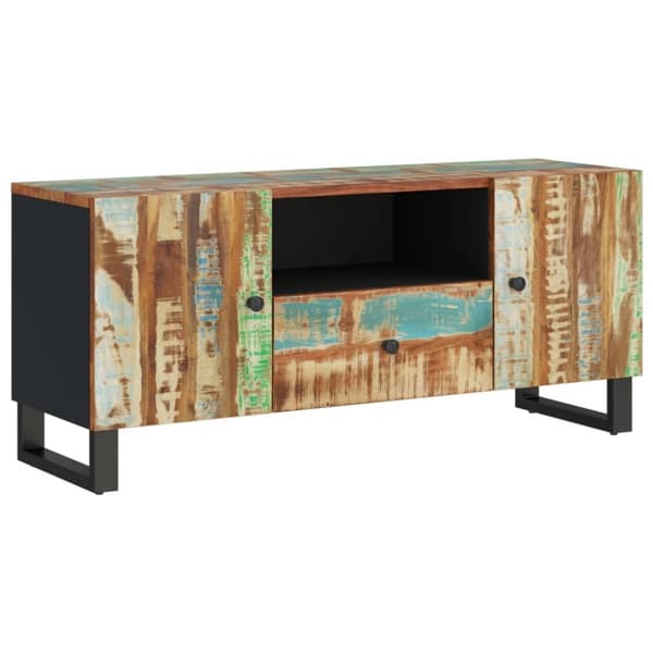 vidaXL TV-benk 105x33,5x46 cm gjenvunnet heltre og konstruert tre