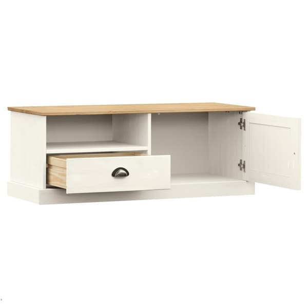 vidaXL TV-benk VIGO hvit 106x40x40 cm heltre furu