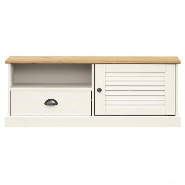 vidaXL TV-benk VIGO hvit 106x40x40 cm heltre furu