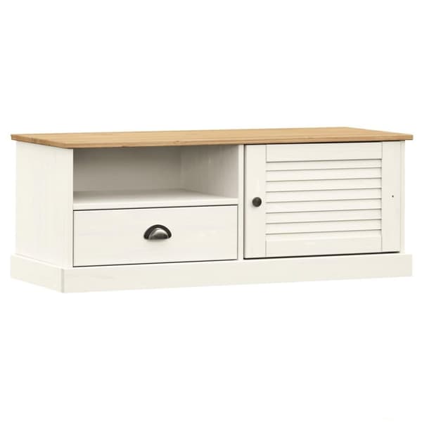 vidaXL TV-benk VIGO hvit 106x40x40 cm heltre furu