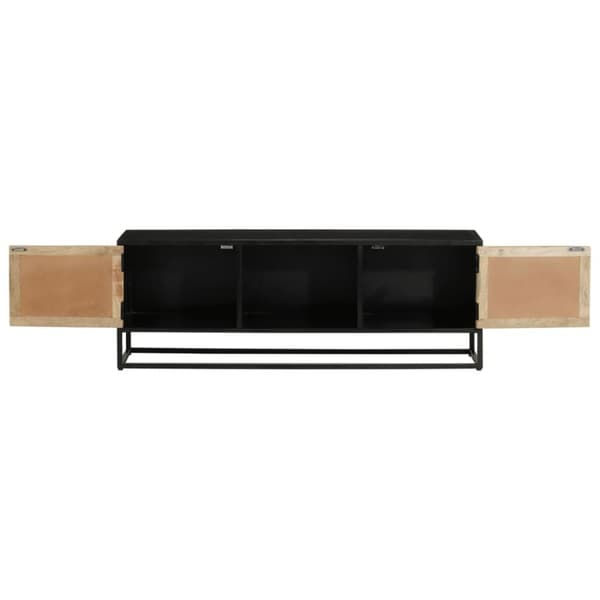 vidaXL Tv-bänk 110x30x40 cm massivt mangoträ och järn