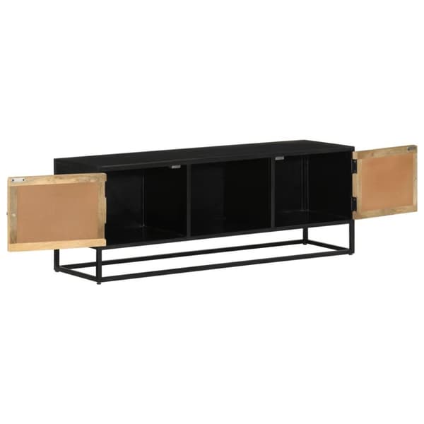 vidaXL Tv-bänk 110x30x40 cm massivt mangoträ och järn