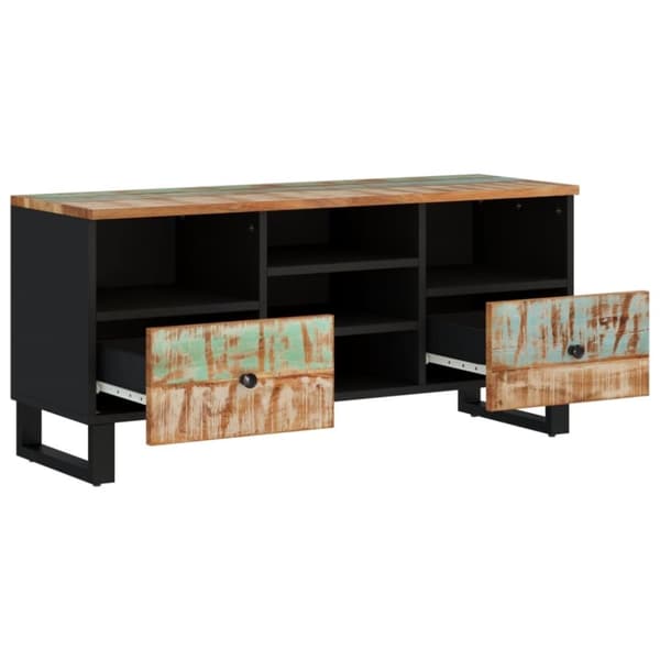 vidaXL Tv-bänk 100x33x46 cm massivt återvunnet och konstruerat trä