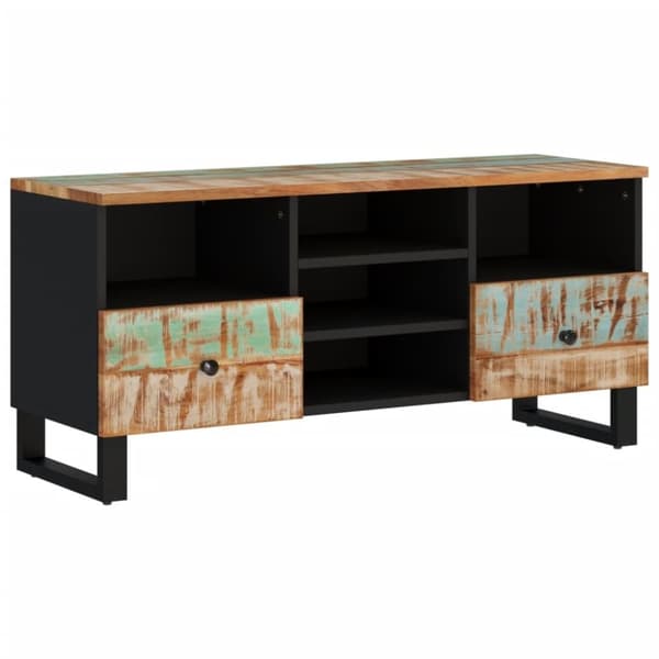 vidaXL Tv-bänk 100x33x46 cm massivt återvunnet och konstruerat trä