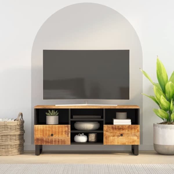 vidaXL TV-taso 100x33x46 cm täysi mangopuu ja tekninen puu