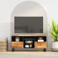 Pikkukuva 2 / 11: vidaXL TV-taso 100x33x46 cm täysi mangopuu ja tekninen puu