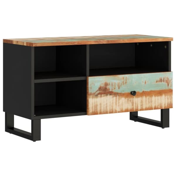 vidaXL TV-taso 80x33x46 cm kierrätetty täyspuu ja tekninen puu