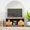 Miniatyrbilde 2 av 11: vidaXL TV-benk 100x33x46 cm heltre akasie og konstruert tre
