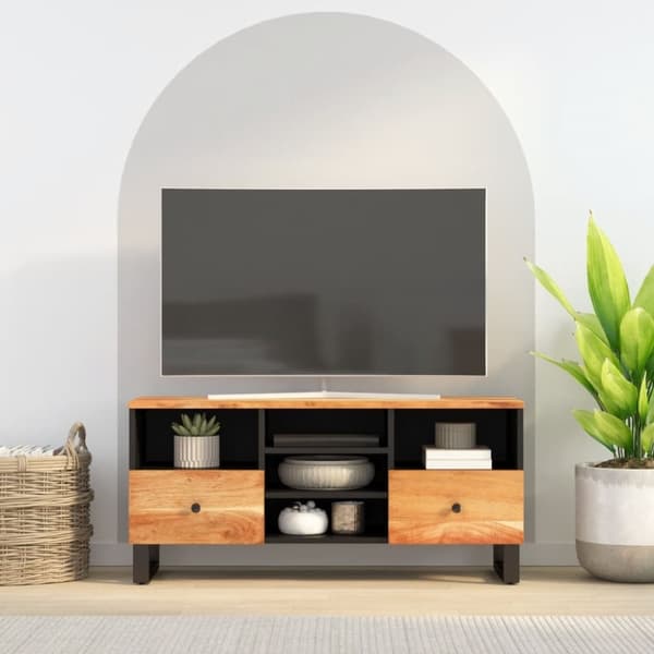 vidaXL TV-taso 100x33x46 cm täysi akasiapuu ja tekninen puu