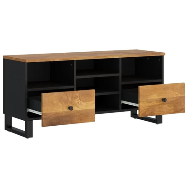 vidaXL tv-bord 100x33x46 cm massivt mangotræ og konstrueret træ