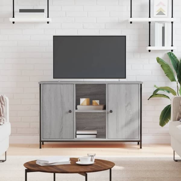 vidaXL TV-benk grå sonoma 100x35x65 cm konstruert tre