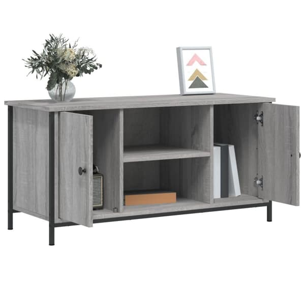 vidaXL TV-benk grå sonoma 100x40x50 cm konstruert tre