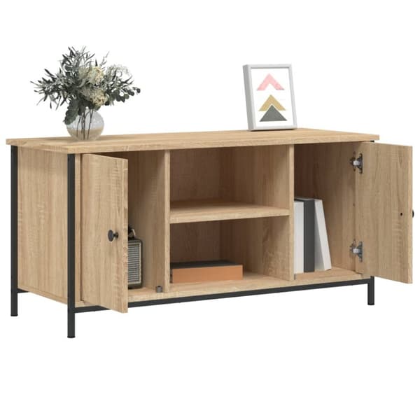 vidaXL TV-benk sonoma eik 100x40x50 cm konstruert tre