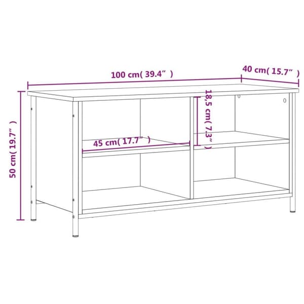 vidaXL Tv-bänk rökfärgad ek 100x40x50 cm konstruerat trä