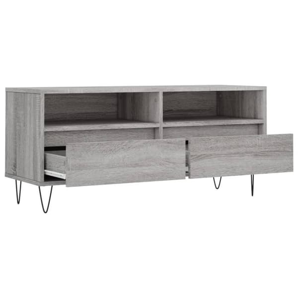 vidaXL TV-benk grå sonoma 100x34,5x44,5 cm konstruert tre
