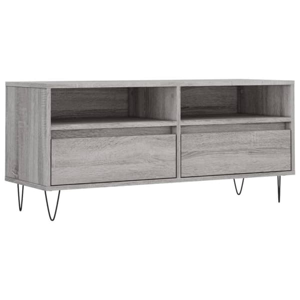 vidaXL TV-benk grå sonoma 100x34,5x44,5 cm konstruert tre